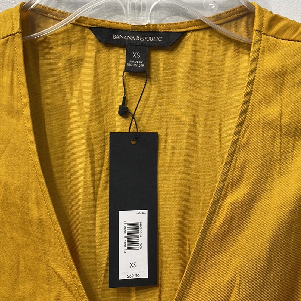 Banana Republic Mustard Wrap Blouse - Picture 3 of 6